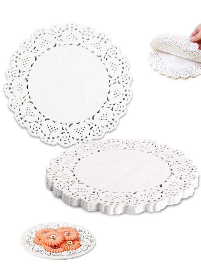 150 Pieces Paper Doilies, Round Paper Doilies, 4.5 Inch Doilies for Food, Disposable Lace Paper Doilies for Tables, Round Paper Placemats Bulk for Cakes Desserts Crafts, Wedding Tableware - Image 1